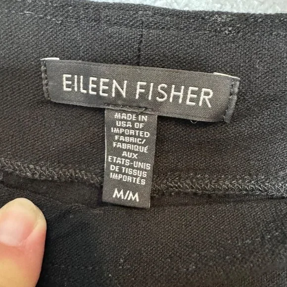 EILEEN FISHER washable stretch crepe pants in black size M